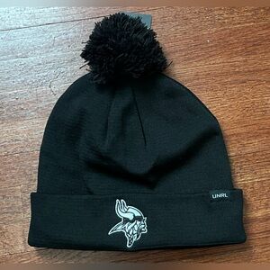 Vikings UNRL Black Beanie with Pom